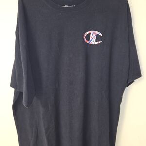 Champion Black T-Shirt with Colorful Logo